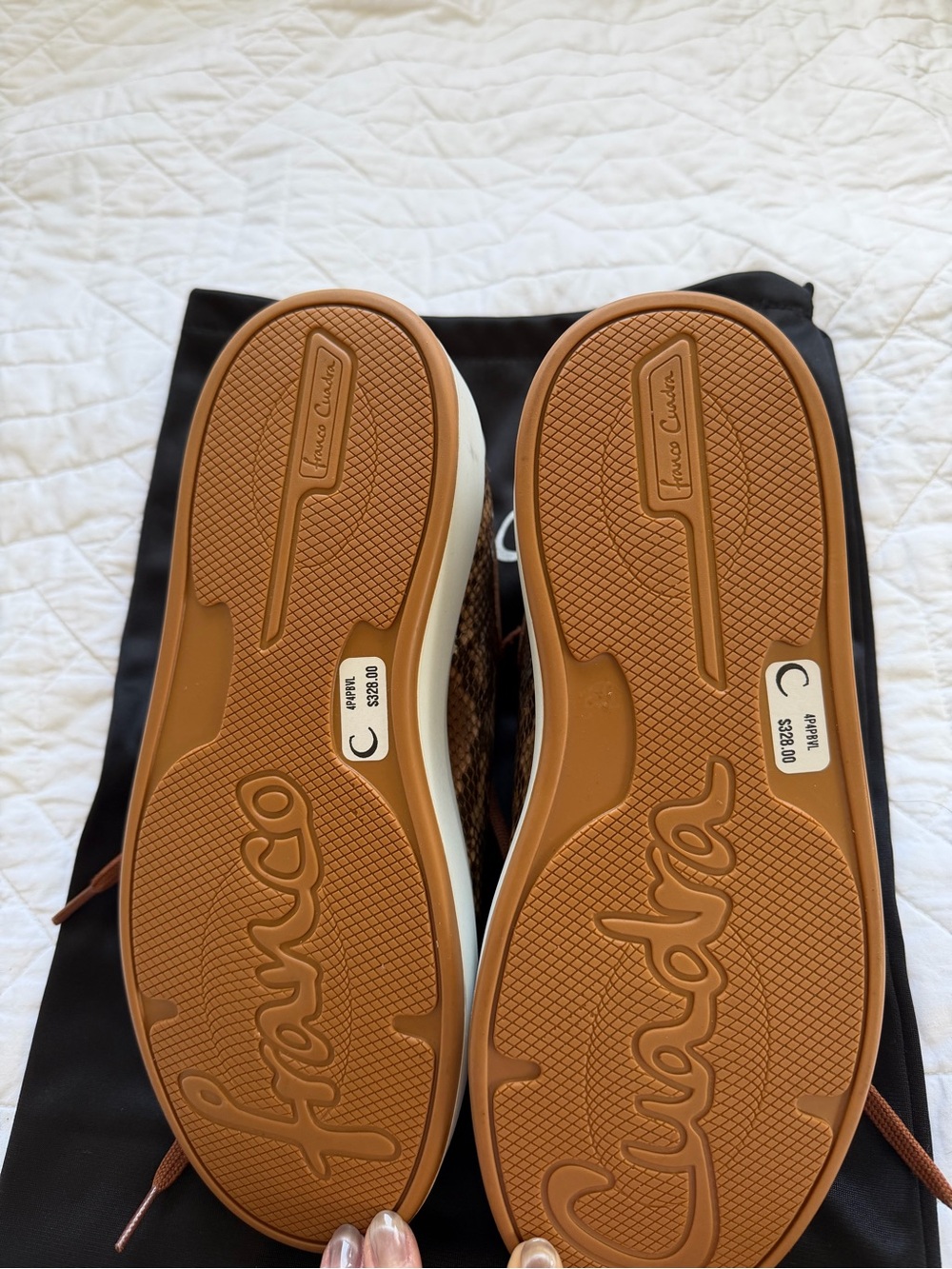 Women's Brown Snake-Print Low-Top Lace-Up Sneakers - Picture 6 of 7